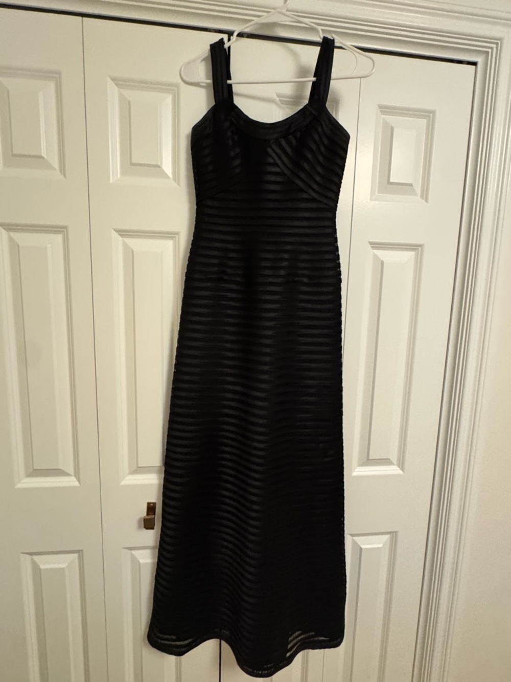 BCBGMaxAzria Black Striped Maxi Dress